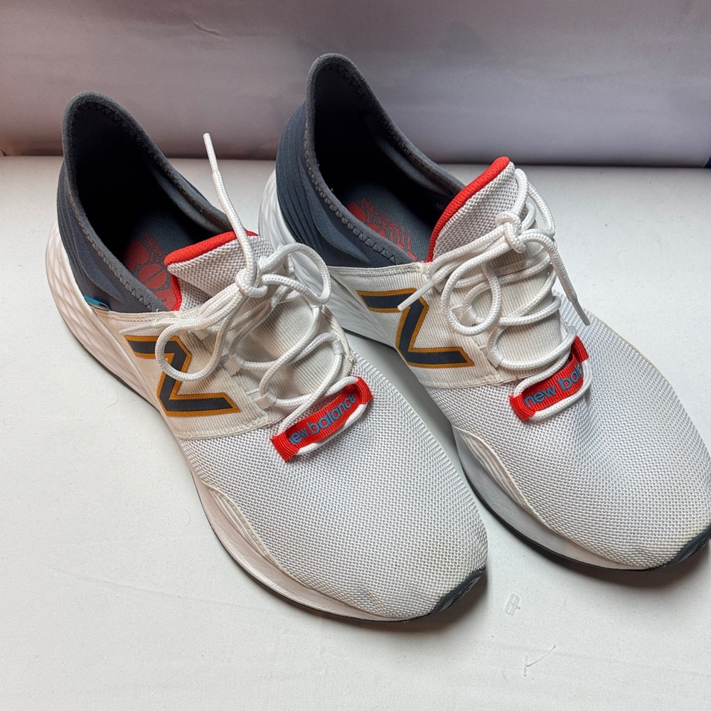 Men New Balance white Sneakers with Red Highlights